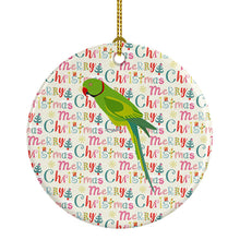 Load image into Gallery viewer, Ring-Necked Parakeet Christmas Ceramic Ornament