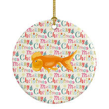 Load image into Gallery viewer, Bubble Eyed Goldfish Christmas Ceramic Ornament