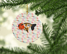 Load image into Gallery viewer, Ranchu Goldfish Christmas Ceramic Ornament