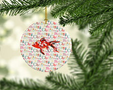Load image into Gallery viewer, Shubunkin Goldfish Christmas Ceramic Ornament