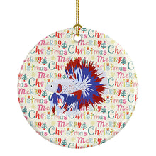 Load image into Gallery viewer, Comb Tail Betta Christmas Ceramic Ornament