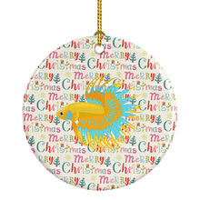 Load image into Gallery viewer, CrownTail Betta Christmas Ceramic Ornament