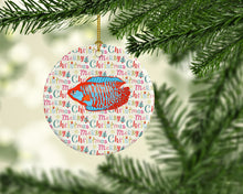 Load image into Gallery viewer, Dwarf Gourami Christmas Ceramic Ornament