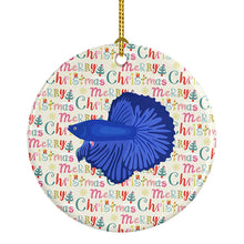 Load image into Gallery viewer, Super Delta Tail Betta Christmas Ceramic Ornament