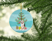 Load image into Gallery viewer, Australian Shepherd Blue Merle Puppy #1 Christmas Ceramic Ornament