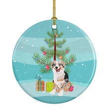 Load image into Gallery viewer, Australian Shepherd Blue Merle Puppy #1 Christmas Ceramic Ornament