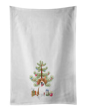 Load image into Gallery viewer, Beagle Red and White Red Ticked #2 Christmas White Kitchen Towel Set of 2