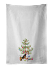 Load image into Gallery viewer, Beagle Tricolor Red Ticked #1 Christmas White Kitchen Towel Set of 2
