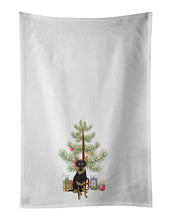 Load image into Gallery viewer, Chihuahua Black and Tan #1 Christmas White Kitchen Towel Set of 2