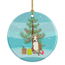 Load image into Gallery viewer, Chihuahua Silver and Tan Christmas Ceramic Ornament