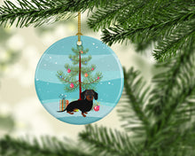 Load image into Gallery viewer, Dachshund Black and Tan #1 Christmas Ceramic Ornament
