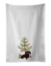 Load image into Gallery viewer, Dachshund Black and Tan #1 Christmas White Kitchen Towel Set of 2