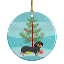 Load image into Gallery viewer, Dachshund Black and Tan #3 Christmas Ceramic Ornament