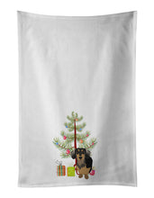 Load image into Gallery viewer, Dachshund Black and Tan #4 Christmas White Kitchen Towel Set of 2