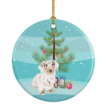 Load image into Gallery viewer, Dachshund Dapple #2 Christmas Ceramic Ornament