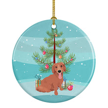 Load image into Gallery viewer, Dachshund Red #1 Christmas Ceramic Ornament