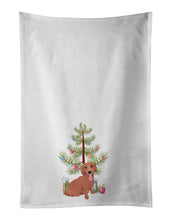 Load image into Gallery viewer, Dachshund Red #1 Christmas White Kitchen Towel Set of 2