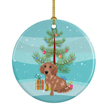 Load image into Gallery viewer, Dachshund Red #2 Christmas Ceramic Ornament