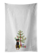 Load image into Gallery viewer, Doberman Pinscher Black and Rust Natural Ears #1 Christmas White Kitchen Towel Set of 2