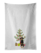 Load image into Gallery viewer, Doberman Pinscher Black and Rust Natural Ears #2 Christmas White Kitchen Towel Set of 2