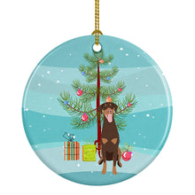 Load image into Gallery viewer, Doberman Pinscher Red and Rust Natural Ears #1 Christmas Ceramic Ornament