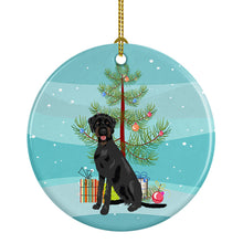 Load image into Gallery viewer, Doodle Black and Tan Christmas Ceramic Ornament