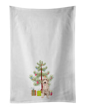 Load image into Gallery viewer, Doodle Fawn #5 Christmas White Kitchen Towel Set of 2