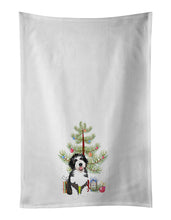 Load image into Gallery viewer, Doodle Silver and White #1 Christmas White Kitchen Towel Set of 2