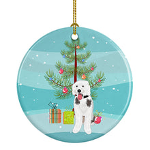 Load image into Gallery viewer, Doodle Silver and White #2 Christmas Ceramic Ornament