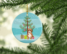 Load image into Gallery viewer, Doodle Tricolor #2 Christmas Ceramic Ornament