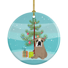 Load image into Gallery viewer, English Bulldog Lilac Tricolor Christmas Ceramic Ornament