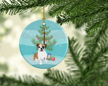 Load image into Gallery viewer, English Bulldog Tricolor #2 Christmas Ceramic Ornament