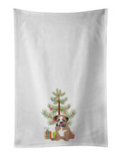 Load image into Gallery viewer, English Bulldog Tricolor #4 Christmas White Kitchen Towel Set of 2