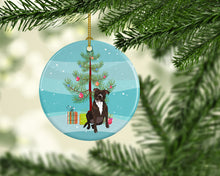 Load image into Gallery viewer, Pit Bull Brindle #2 Christmas Ceramic Ornament