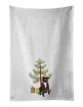 Load image into Gallery viewer, Pit Bull Brindle #2 Christmas White Kitchen Towel Set of 2