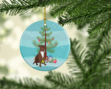 Load image into Gallery viewer, Pit Bull Chocolate Christmas Ceramic Ornament