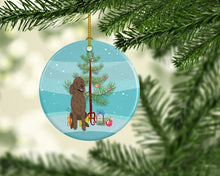 Load image into Gallery viewer, Poodle Standard Brown Christmas Ceramic Ornament