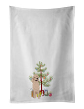 Load image into Gallery viewer, Poodle Standard Cafe Au Lait Christmas White Kitchen Towel Set of 2