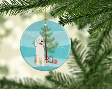 Load image into Gallery viewer, Poodle Standard White Christmas Ceramic Ornament