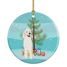 Load image into Gallery viewer, Poodle Standard White Christmas Ceramic Ornament