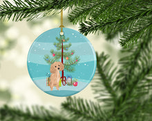 Load image into Gallery viewer, Poodle Toy Apricot #1 Christmas Ceramic Ornament