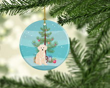 Load image into Gallery viewer, Poodle Toy Cream Christmas Ceramic Ornament