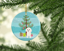 Load image into Gallery viewer, Poodle Toy White Christmas Ceramic Ornament