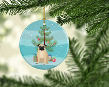 Load image into Gallery viewer, Pug Fawn #1 Christmas Ceramic Ornament