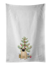 Load image into Gallery viewer, Pug Fawn #1 Christmas White Kitchen Towel Set of 2