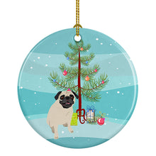 Load image into Gallery viewer, Pug Fawn #2 Christmas Ceramic Ornament