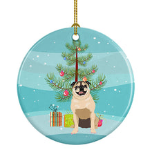 Load image into Gallery viewer, Pug Fawn #5 Christmas Ceramic Ornament