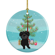 Load image into Gallery viewer, Shih-Tzu Black Christmas Ceramic Ornament
