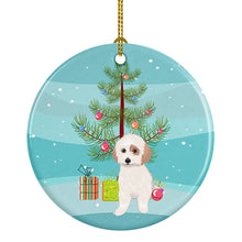 Load image into Gallery viewer, Shih-Tzu White and Red Christmas  Ceramic Ornament