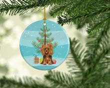 Load image into Gallery viewer, Yorkie Black and Gold #1 Christmas Ceramic Ornament